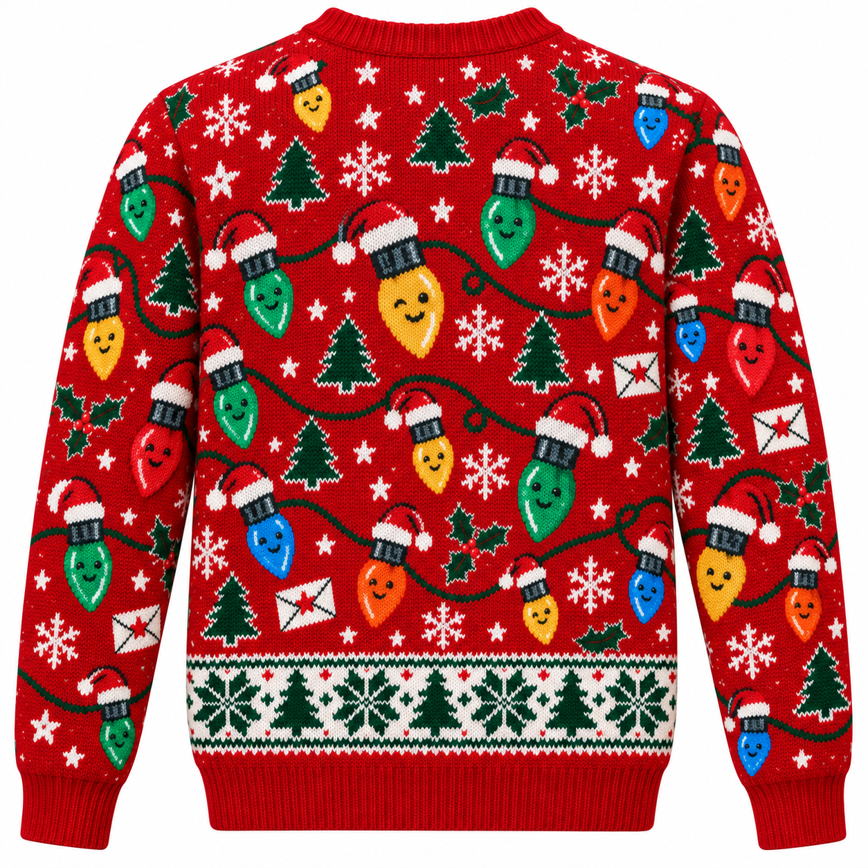 [popular-sweater:PX-16-17:back] Lights Out Naughty List Ugly Christmas Sweatshirt - Back view