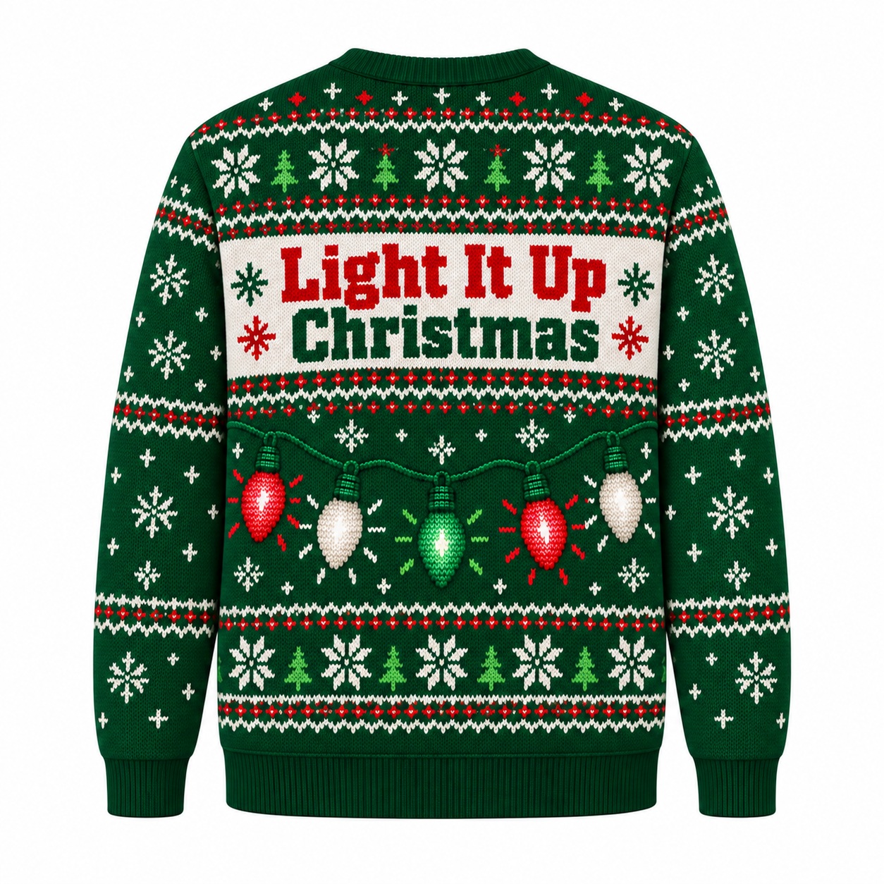 [popular-sweater:PX-16-21:back] Light It Up Christmas Ugly Christmas Sweatshirt - Back view