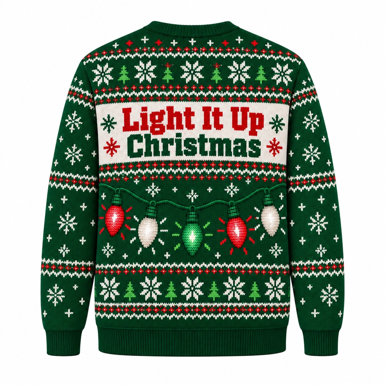 [popular-sweater:PX-16-21:back] Light It Up Christmas Ugly Christmas Sweatshirt - Back view