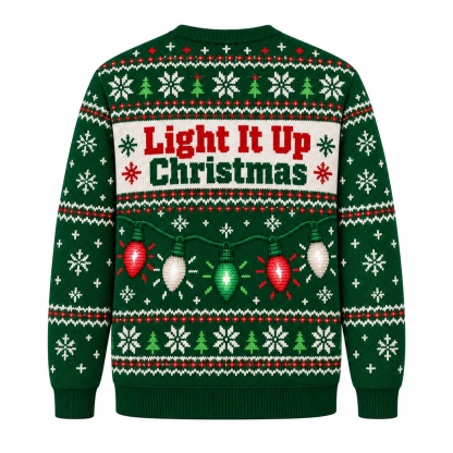 [popular-sweater:PX-16-21:back] Light It Up Christmas Ugly Christmas Sweatshirt - Back view