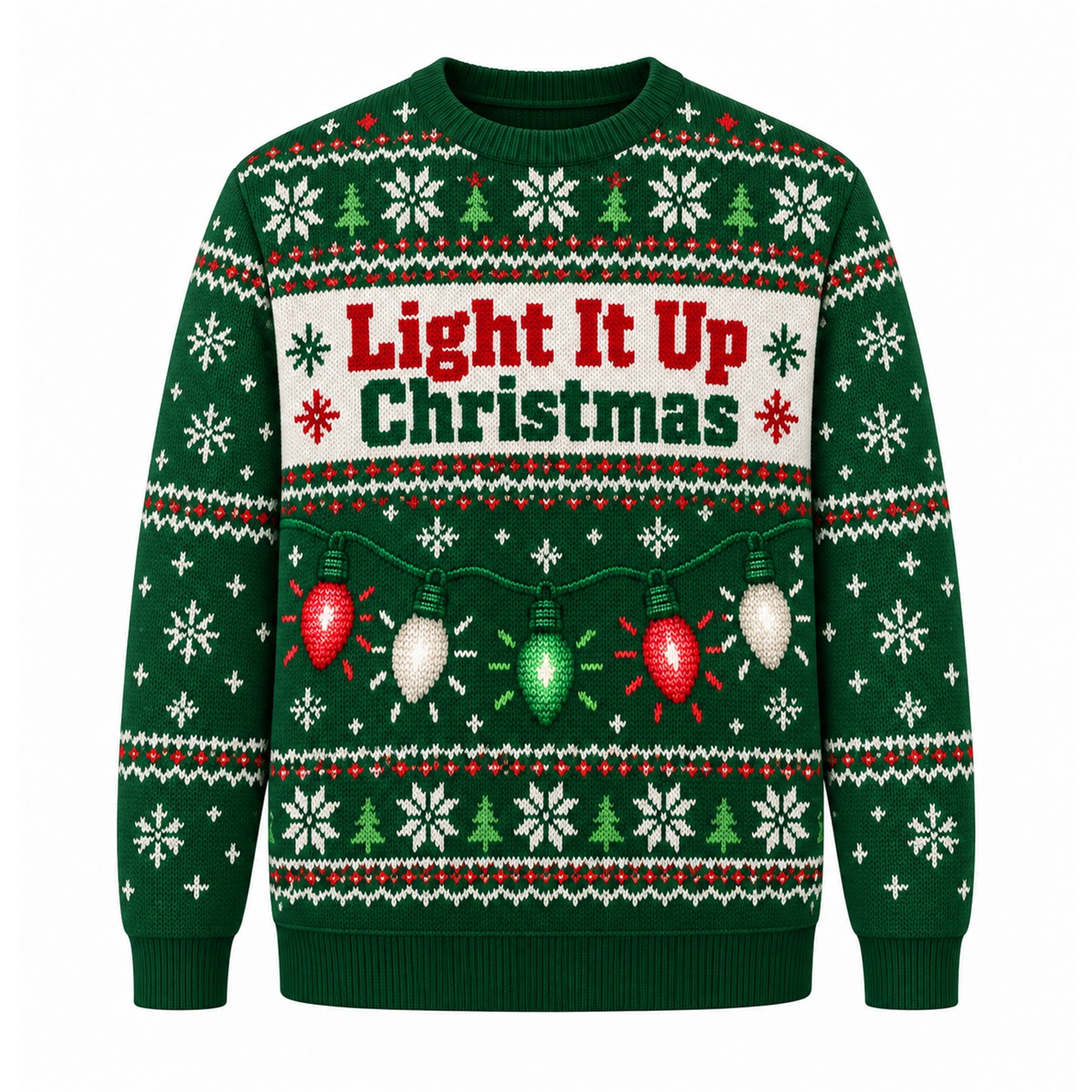[popular-sweater:PX-16-21:front] Light It Up Christmas Ugly Christmas Sweatshirt - Front view
