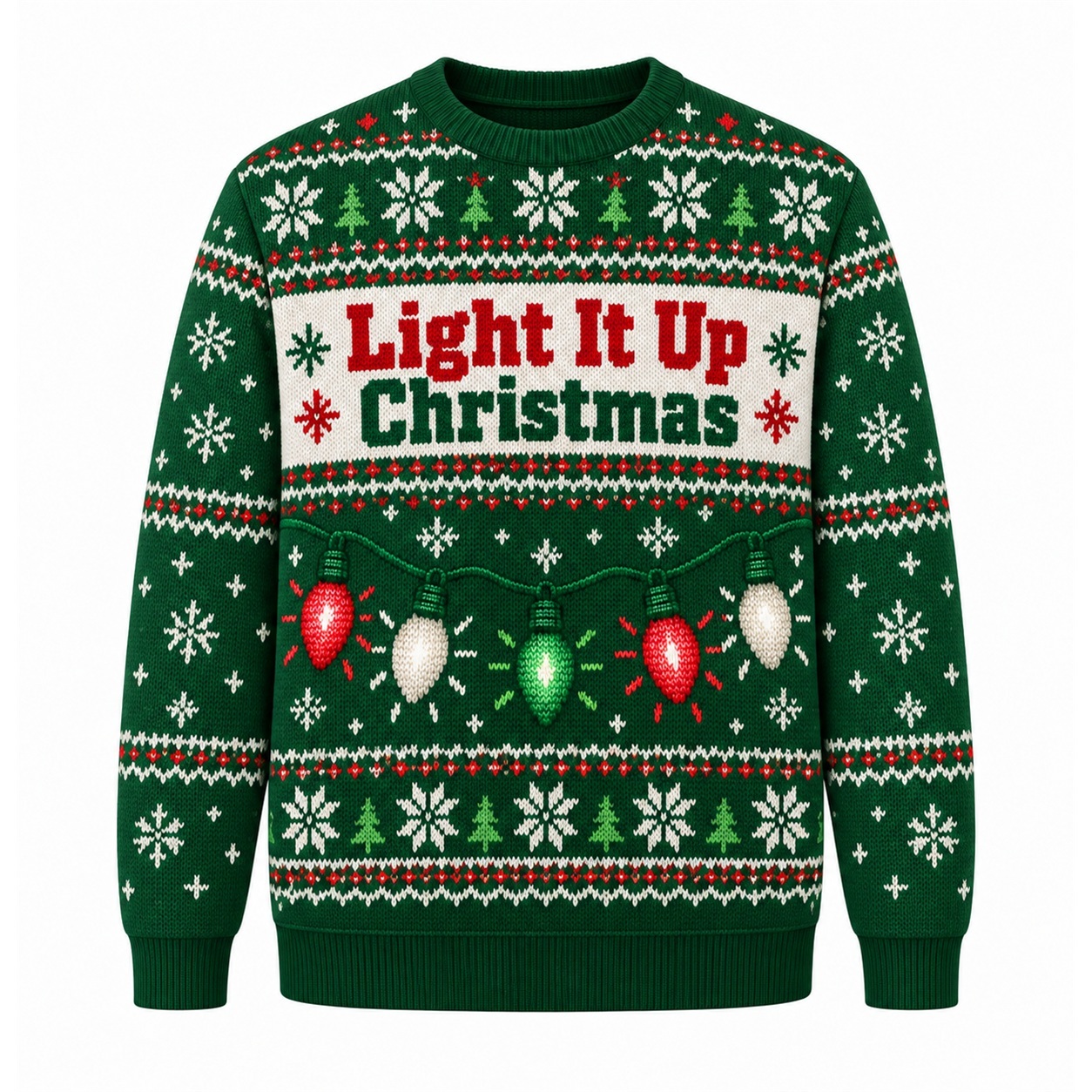 [popular-sweater:PX-16-21:front] Light It Up Christmas Ugly Christmas Sweatshirt - Front view