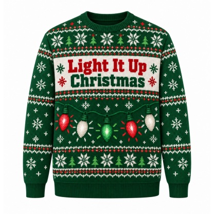 [popular-sweater:PX-16-21:front] Light It Up Christmas Ugly Christmas Sweatshirt - Front view