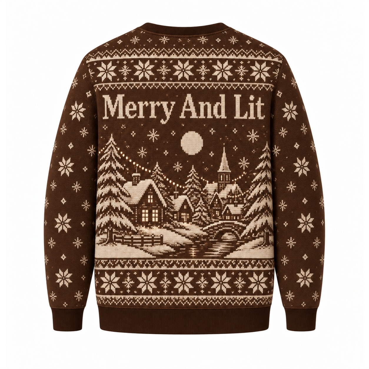 [popular-sweater:PX-16-23:back] Merry And Lit Ugly Christmas Sweatshirt - Back view