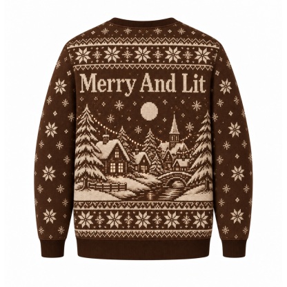 [popular-sweater:PX-16-23:back] Merry And Lit Ugly Christmas Sweatshirt - Back view