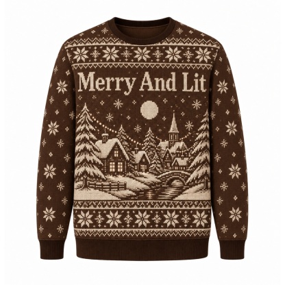 [popular-sweater:PX-16-23:front] Merry And Lit Ugly Christmas Sweatshirt - Front view