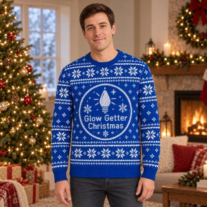 [popular-sweater:PX-16-24:male] Glow Getter Christmas Ugly Christmas Sweatshirt - Male view