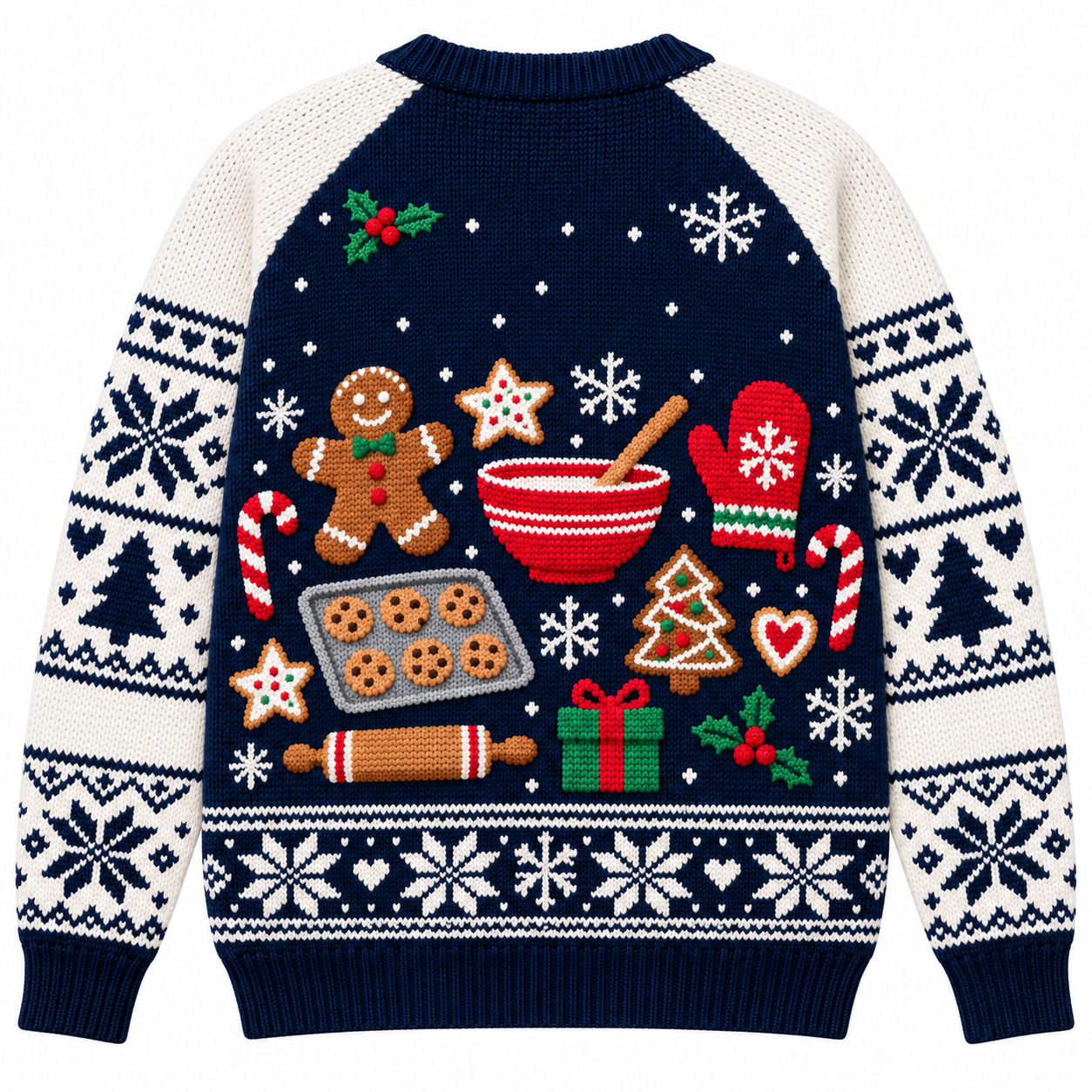 [popular-sweater:PX-17-03:back] Bake The Halls Ugly Christmas Sweatshirt - Back view