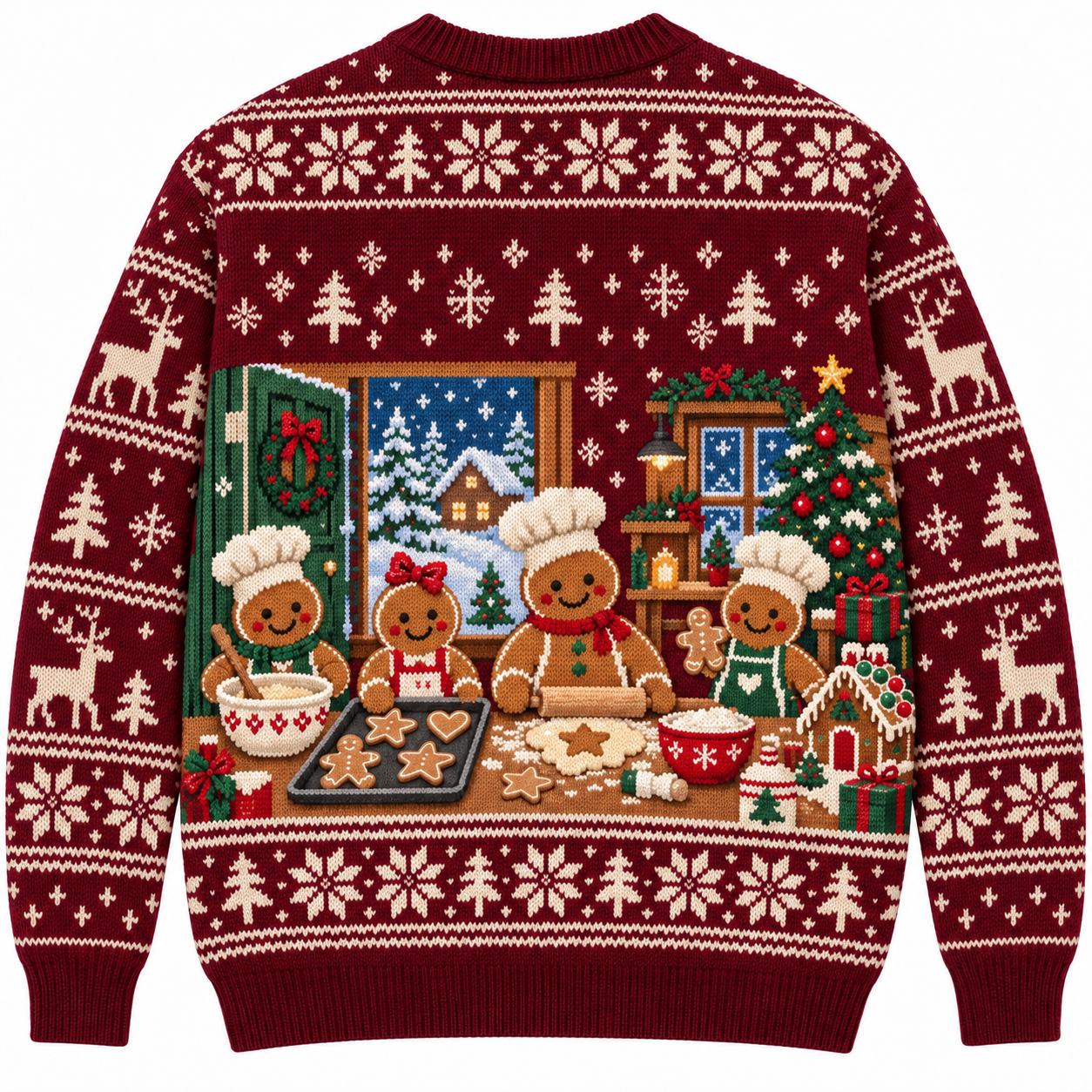 [popular-sweater:PX-17-04:back] Cookie Baking Crew Christmas Ugly Christmas Sweatshirt - Back view