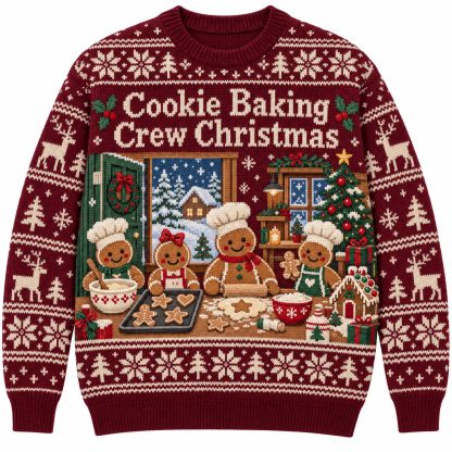 [popular-sweater:PX-17-04:front] Cookie Baking Crew Christmas Ugly Christmas Sweatshirt - Front view