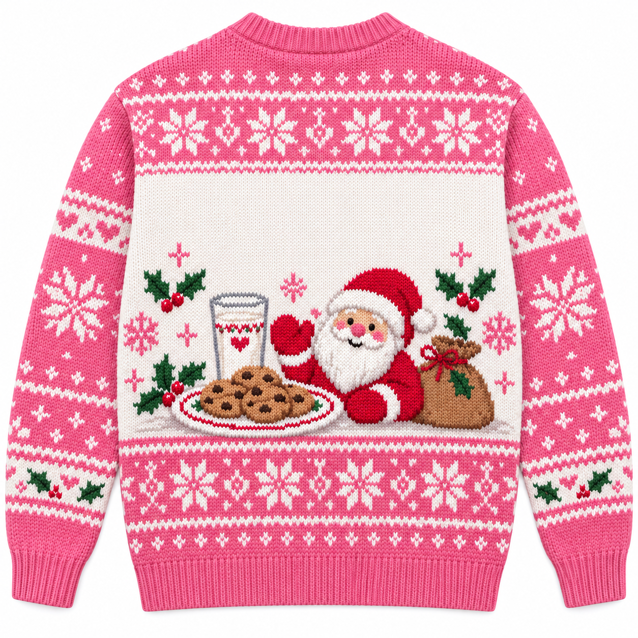 [popular-sweater:PX-17-06:back] Milk And Cookies For Santa Ugly Christmas Sweatshirt - Back view