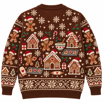 [popular-sweater:PX-17-07:back] Gingerbread House Party Ugly Christmas Sweatshirt - Back view