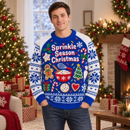 [popular-sweater:PX-17-08:male] Sprinkle Season Christmas Ugly Christmas Sweatshirt - Male view