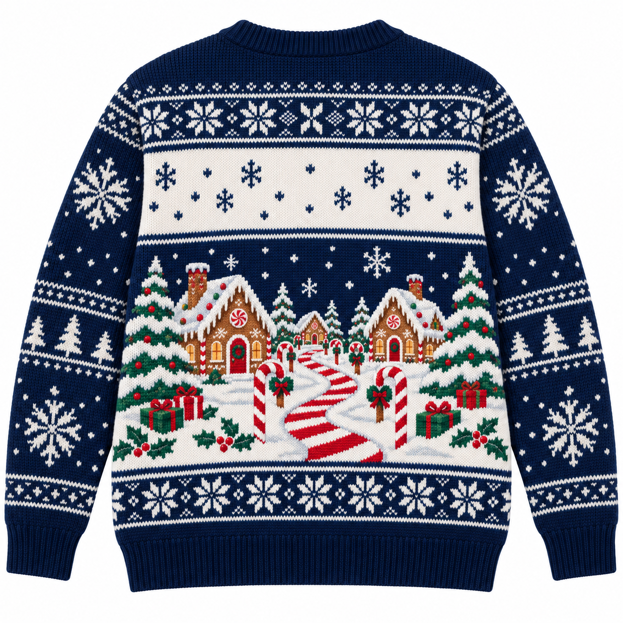 [popular-sweater:PX-17-11:back] Candy Cane Lane Ugly Christmas Sweatshirt - Back view
