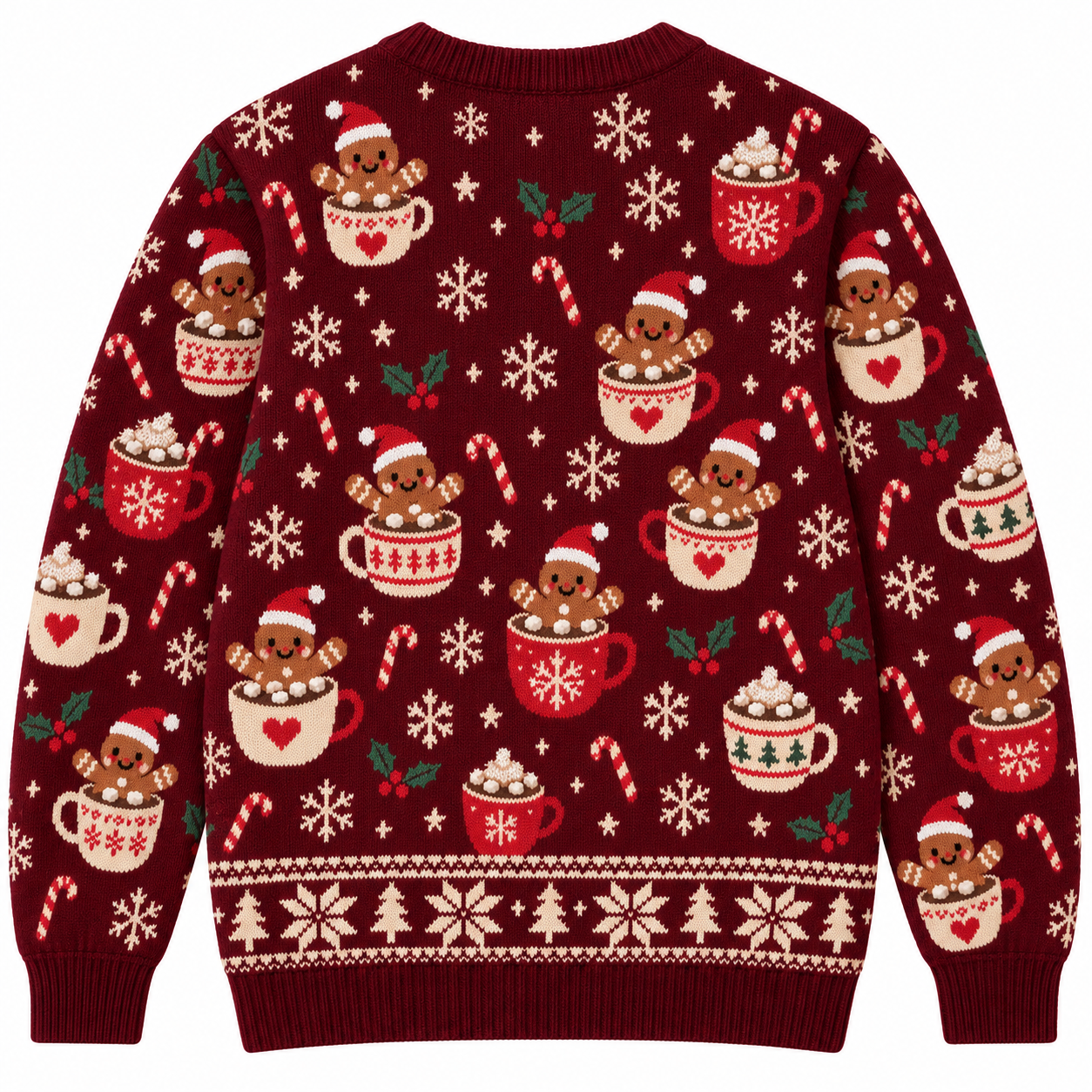 [popular-sweater:PX-17-12:back] Hot Cocoa Club Ugly Christmas Sweatshirt - Back view