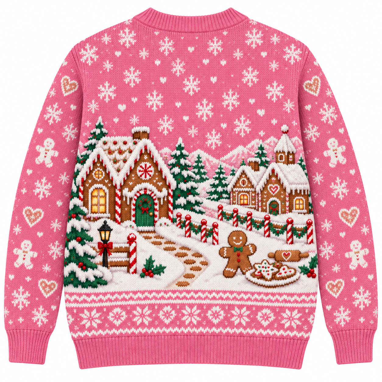 [popular-sweater:PX-17-14:back] Frosted And Festive Cookies Ugly Christmas Sweatshirt - Back view