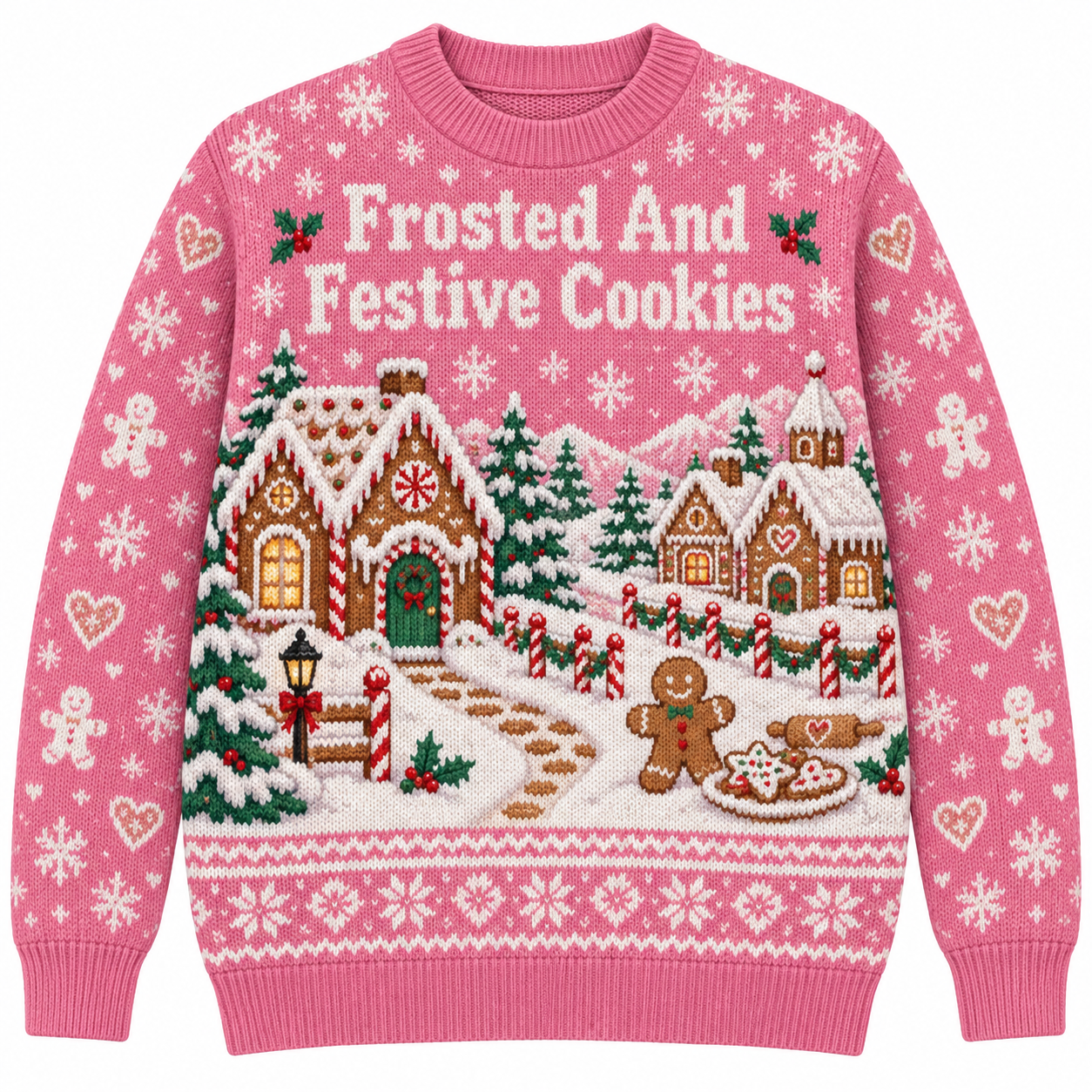 [popular-sweater:PX-17-14:front] Frosted And Festive Cookies Ugly Christmas Sweatshirt - Front view