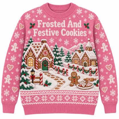 [popular-sweater:PX-17-14:front] Frosted And Festive Cookies Ugly Christmas Sweatshirt - Front view