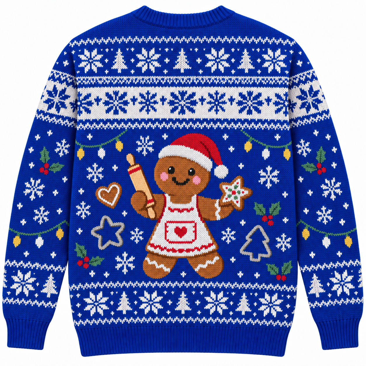 [popular-sweater:PX-17-16:back] Baking Spirits Bright Ugly Christmas Sweatshirt - Back view