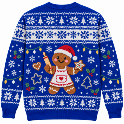 [popular-sweater:PX-17-16:back] Baking Spirits Bright Ugly Christmas Sweatshirt - Back view