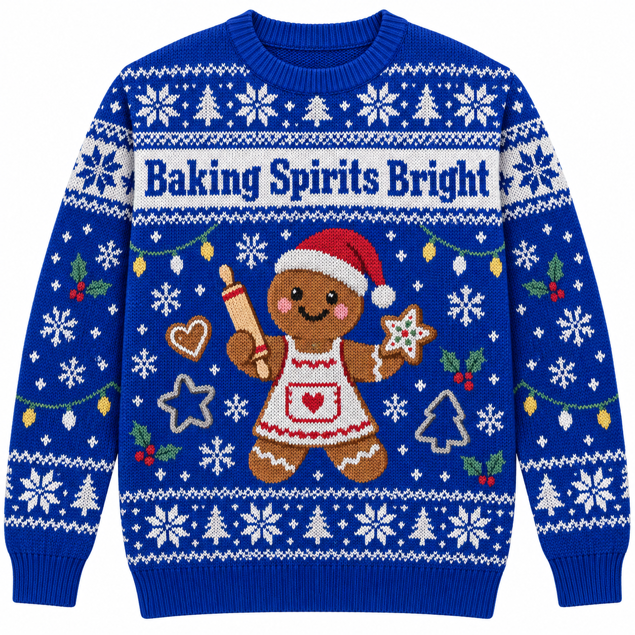 [popular-sweater:PX-17-16:front] Baking Spirits Bright Ugly Christmas Sweatshirt - Front view