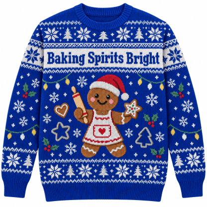 [popular-sweater:PX-17-16:front] Baking Spirits Bright Ugly Christmas Sweatshirt - Front view