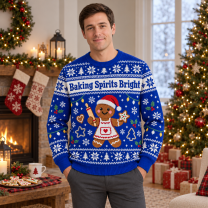 [popular-sweater:PX-17-16:male] Baking Spirits Bright Ugly Christmas Sweatshirt - Male view