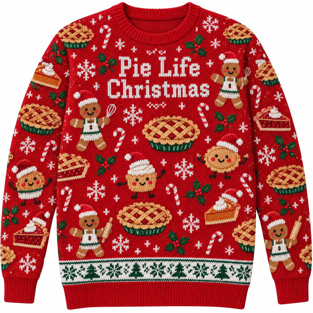 [popular-sweater:PX-17-17:front] Pie Life Christmas Ugly Christmas Sweatshirt - Front view