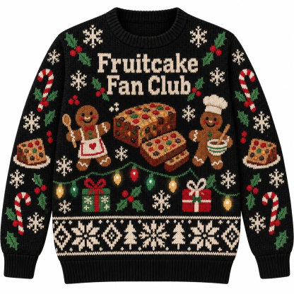 [popular-sweater:PX-17-18:front] Fruitcake Fan Club Ugly Christmas Sweatshirt - Front view