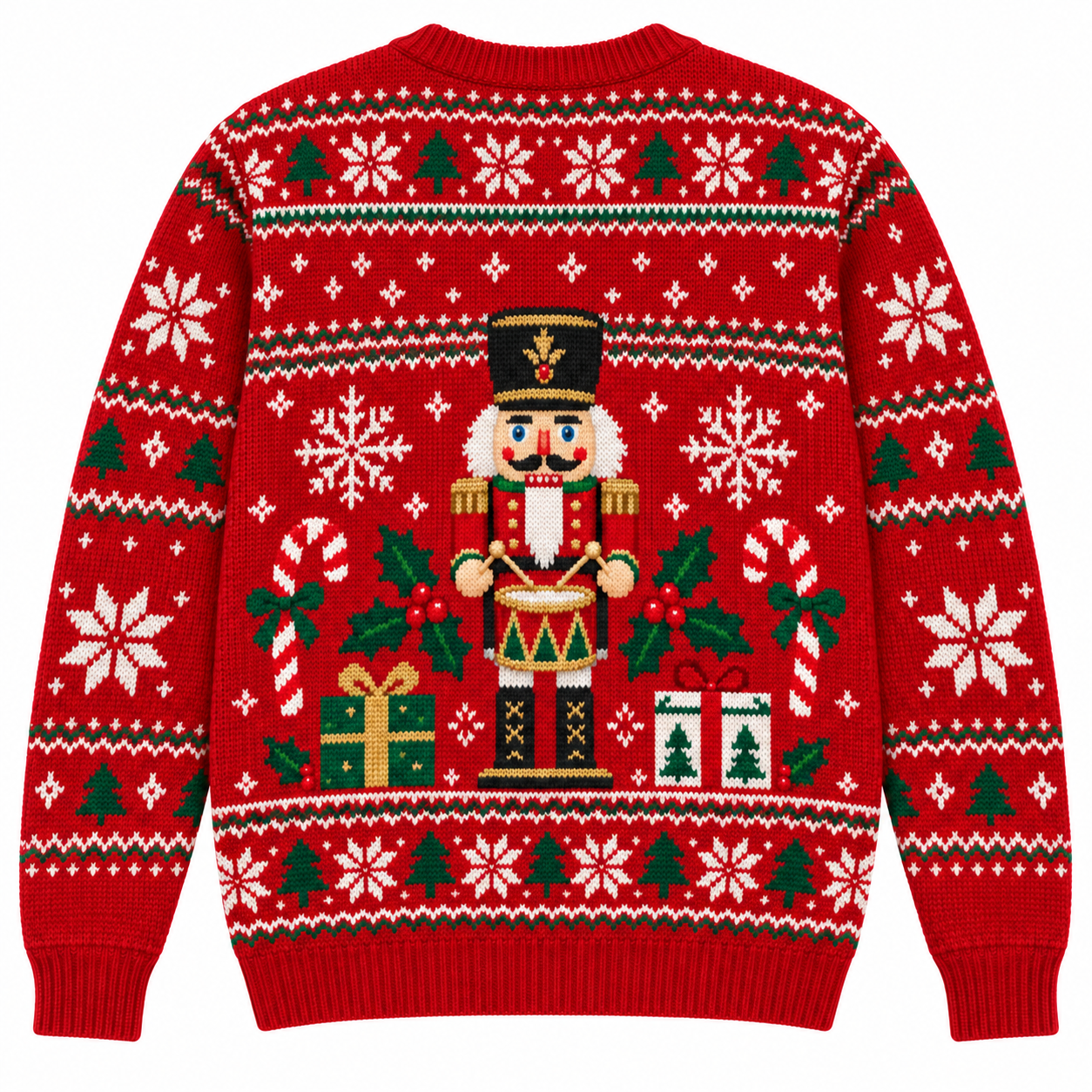 [popular-sweater:PX-18-01:back] Nutcracker Christmas Ugly Christmas Sweatshirt - Back view