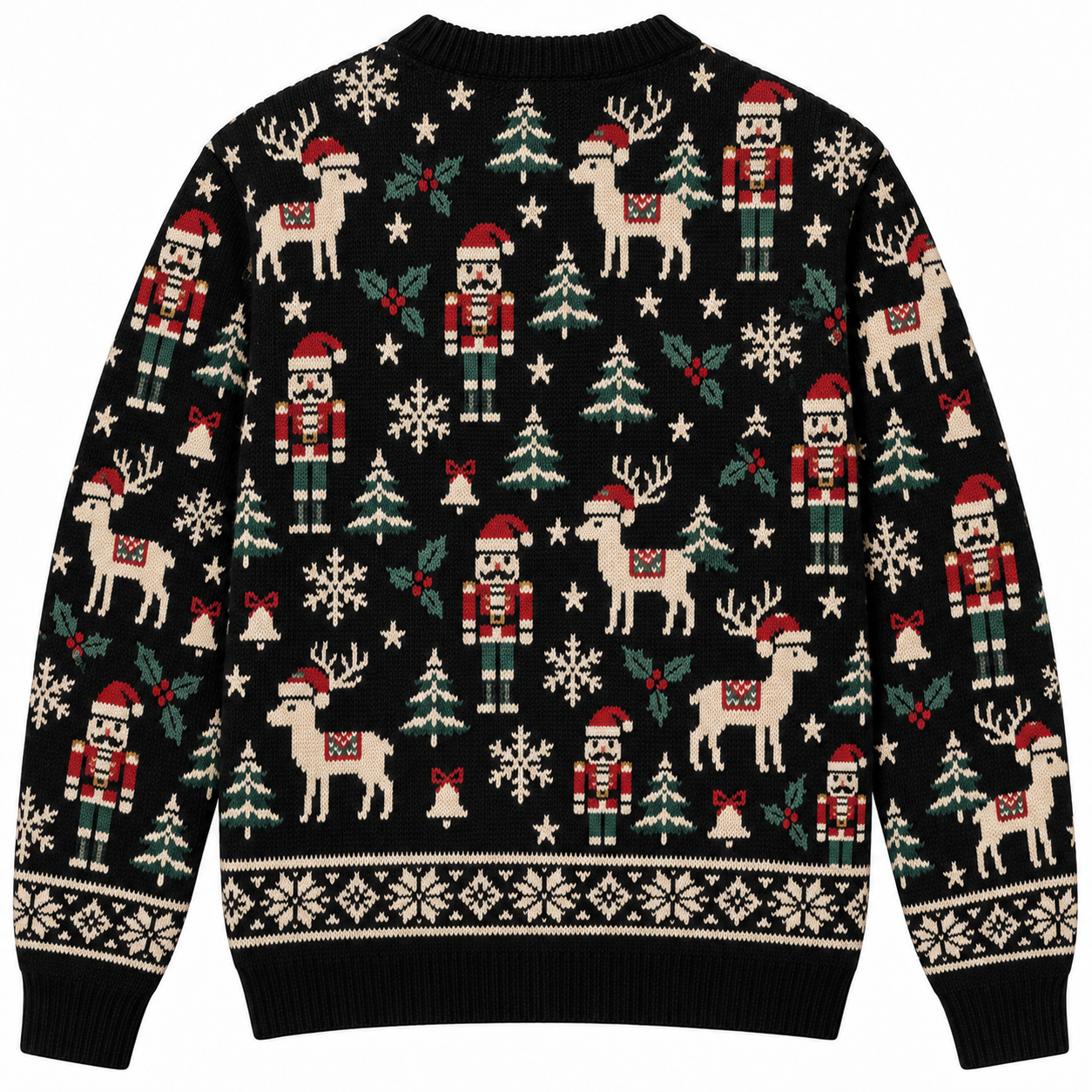 [popular-sweater:PX-18-02:back] Nordic Reindeer Classic Ugly Christmas Sweatshirt - Back view