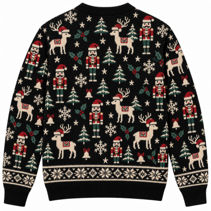 [popular-sweater:PX-18-02:back] Nordic Reindeer Classic Ugly Christmas Sweatshirt - Back view