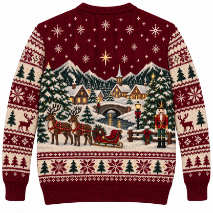 [popular-sweater:PX-18-04:back] Classic Fair Isle Holiday Ugly Christmas Sweatshirt - Back view