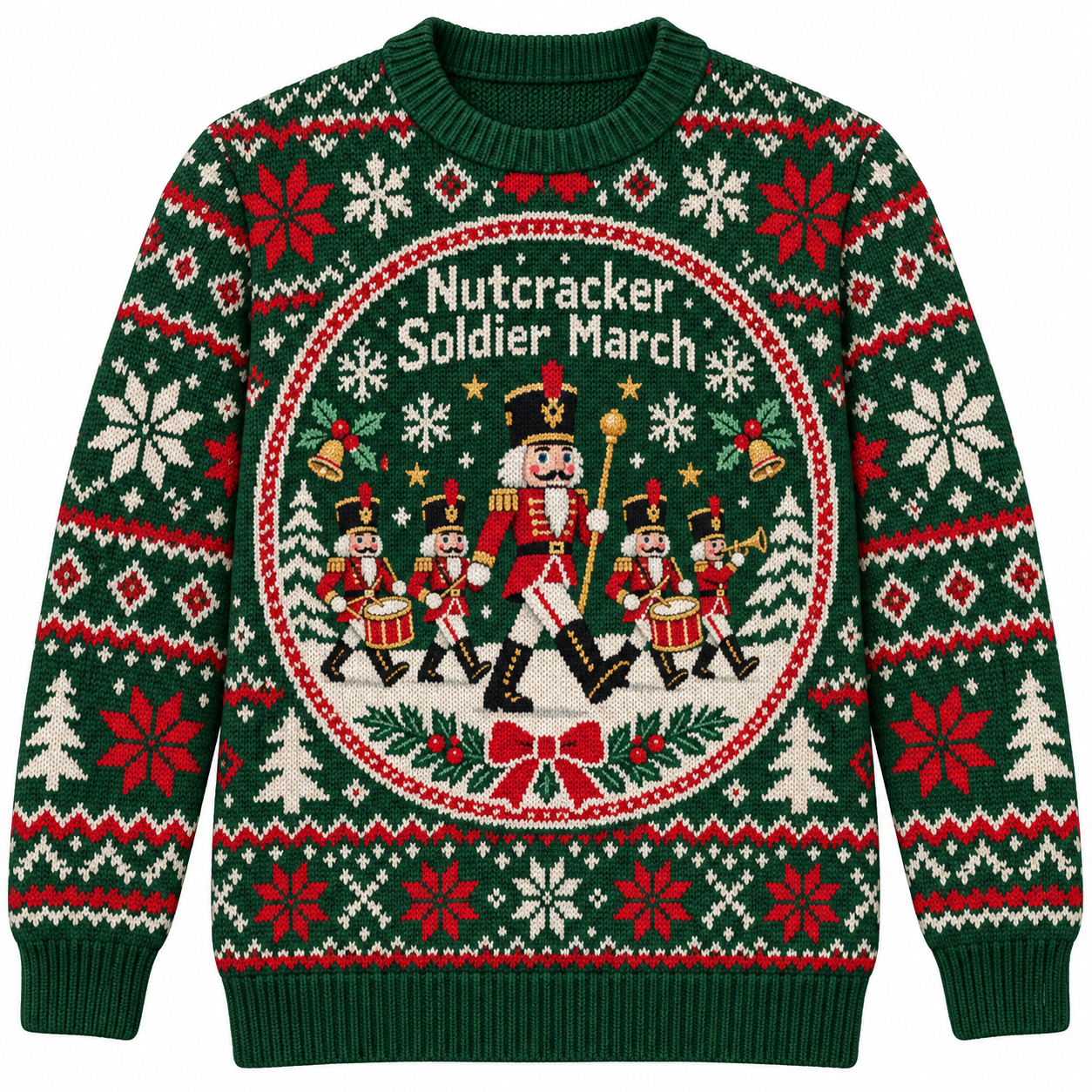 [popular-sweater:PX-18-05:front] Nutcracker Soldier March Ugly Christmas Sweatshirt - Front view