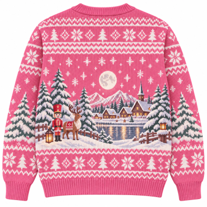 [popular-sweater:PX-18-06:back] Nordic Winter Night Ugly Christmas Sweatshirt - Back view