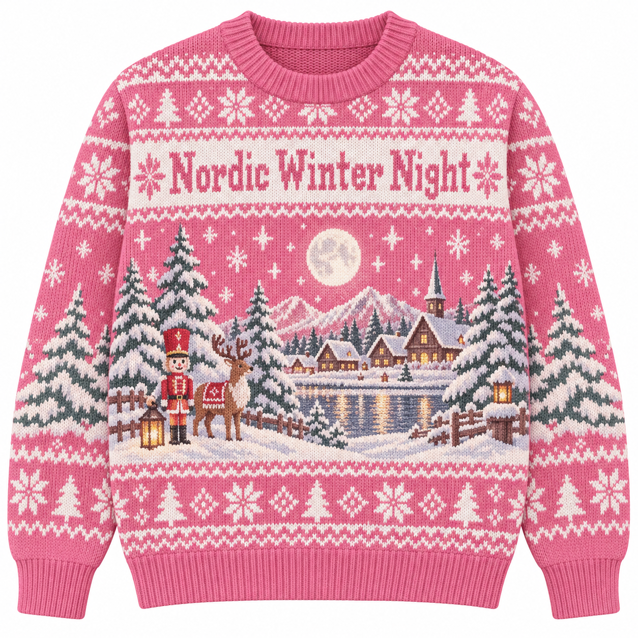 [popular-sweater:PX-18-06:front] Nordic Winter Night Ugly Christmas Sweatshirt - Front view