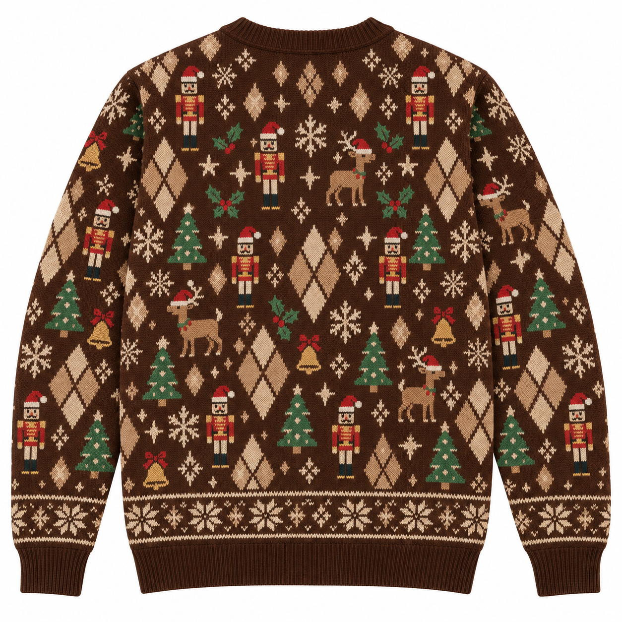 [popular-sweater:PX-18-07:back] Argyle Christmas Classic Ugly Christmas Sweatshirt - Back view