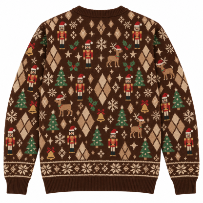 [popular-sweater:PX-18-07:back] Argyle Christmas Classic Ugly Christmas Sweatshirt - Back view