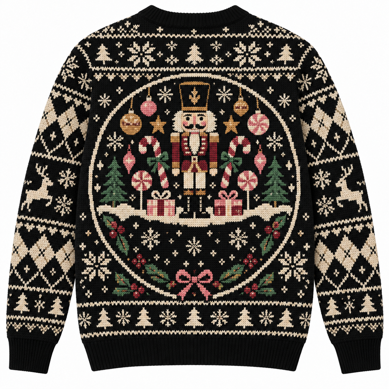 [popular-sweater:PX-18-10:back] Sugar Plum Christmas Ugly Christmas Sweatshirt - Back view