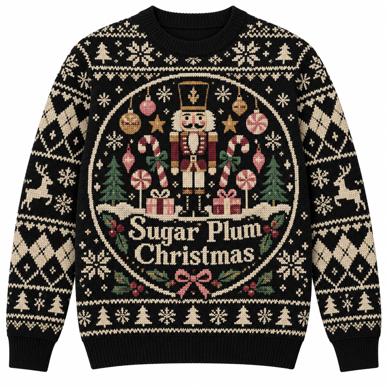 [popular-sweater:PX-18-10:front] Sugar Plum Christmas Ugly Christmas Sweatshirt - Front view