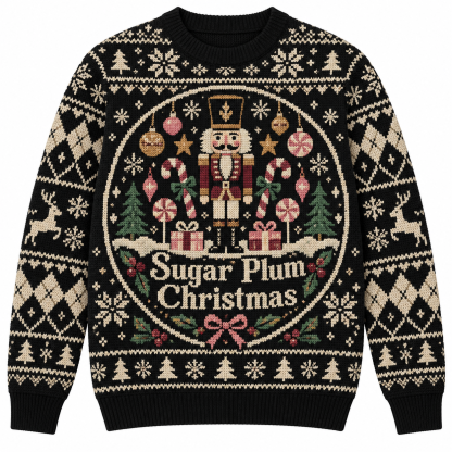 [popular-sweater:PX-18-10:front] Sugar Plum Christmas Ugly Christmas Sweatshirt - Front view