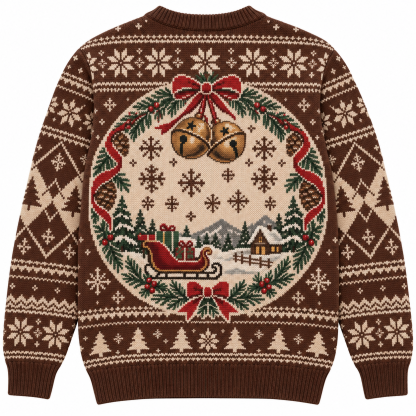 [popular-sweater:PX-18-15:back] Sleigh Bell Classic Ugly Christmas Sweatshirt - Back view