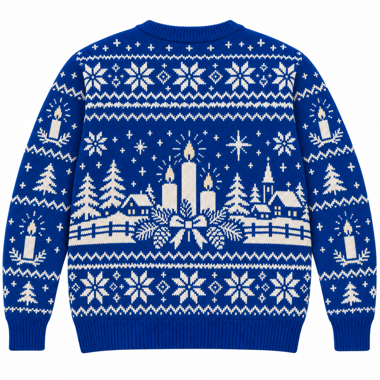 [popular-sweater:PX-18-16:back] Candle Light Nordic Christmas Ugly Christmas Sweatshirt - Back view
