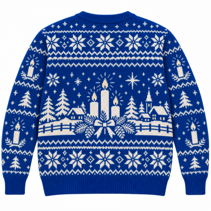 [popular-sweater:PX-18-16:back] Candle Light Nordic Christmas Ugly Christmas Sweatshirt - Back view