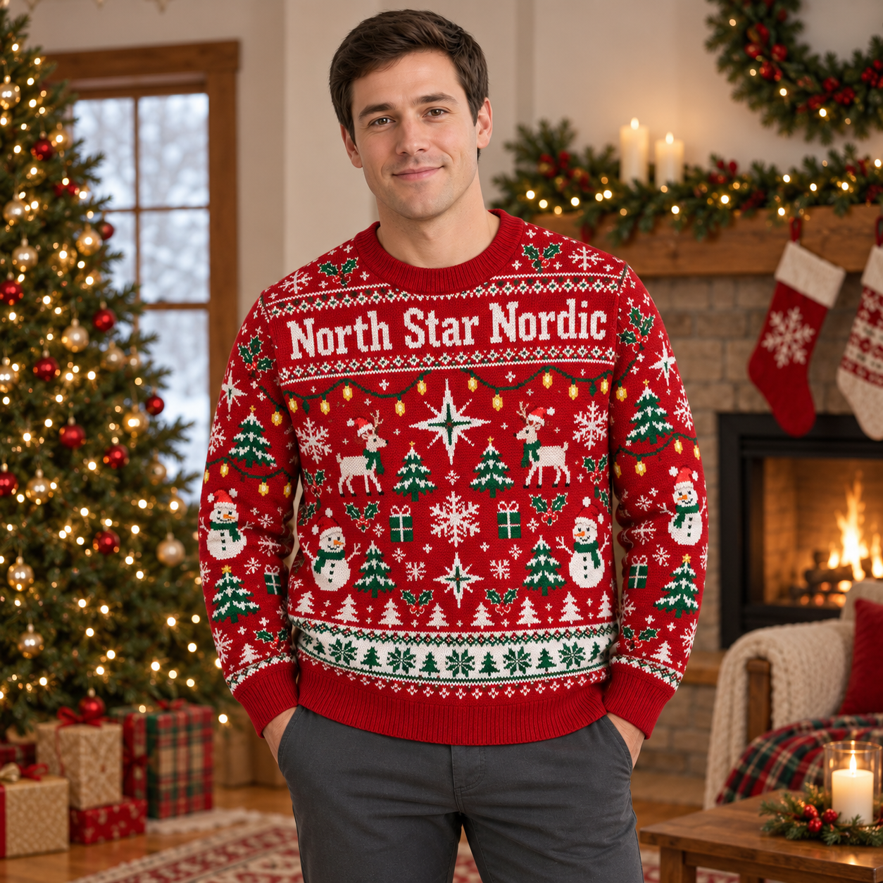[popular-sweater:PX-18-17:male] North Star Nordic Ugly Christmas Sweatshirt - Male view