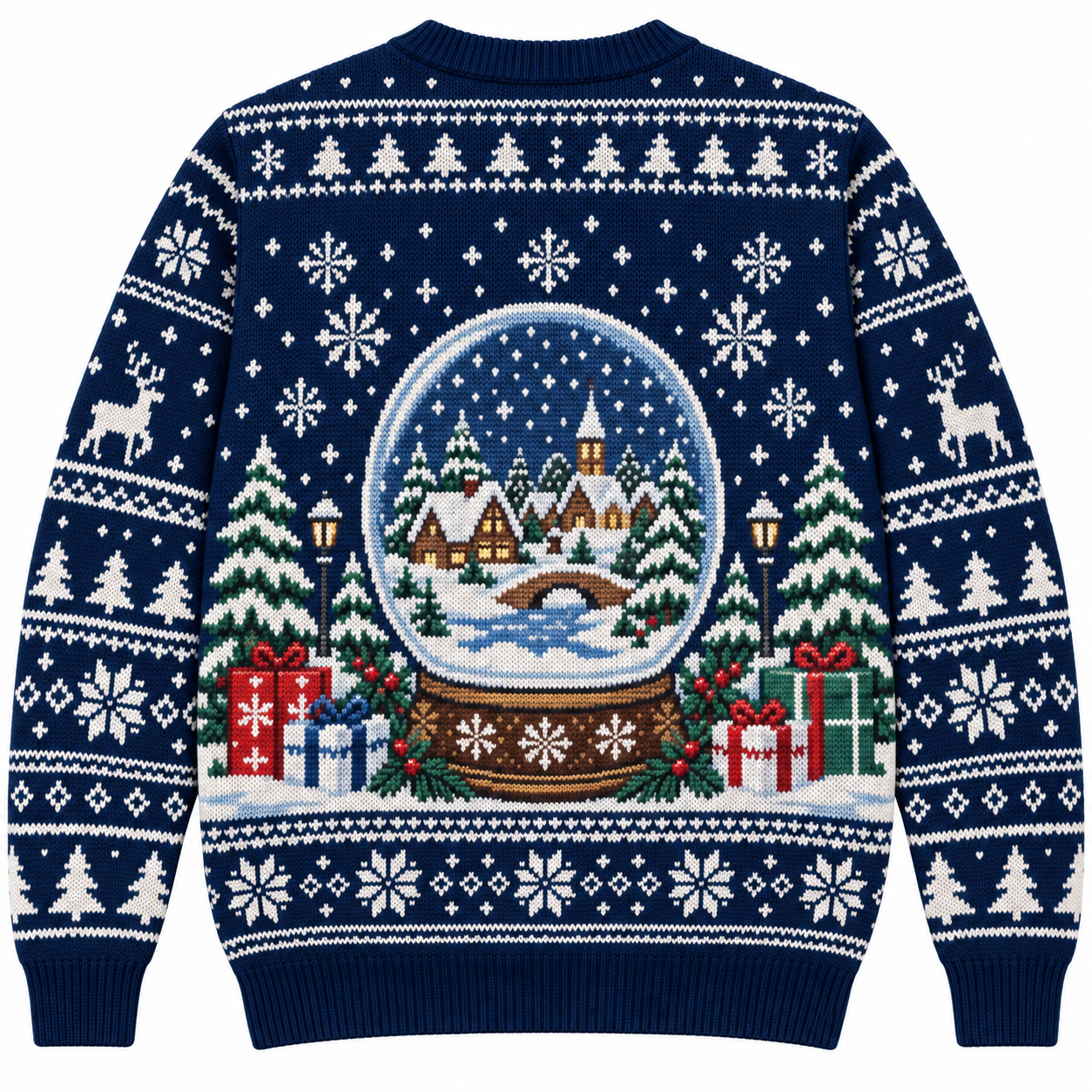 [popular-sweater:PX-18-19:back] Snow Globe Christmas Ugly Christmas Sweatshirt - Back view