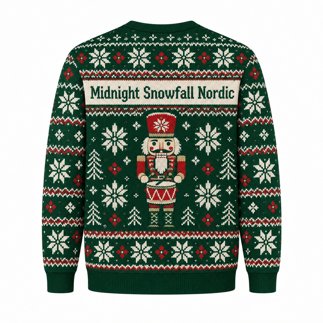[popular-sweater:PX-18-21:back] Midnight Snowfall Nordic Ugly Christmas Sweatshirt - Back view