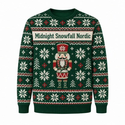 [popular-sweater:PX-18-21:front] Midnight Snowfall Nordic Ugly Christmas Sweatshirt - Front view