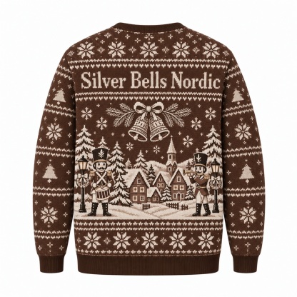 [popular-sweater:PX-18-23:back] Silver Bells Nordic Ugly Christmas Sweatshirt - Back view
