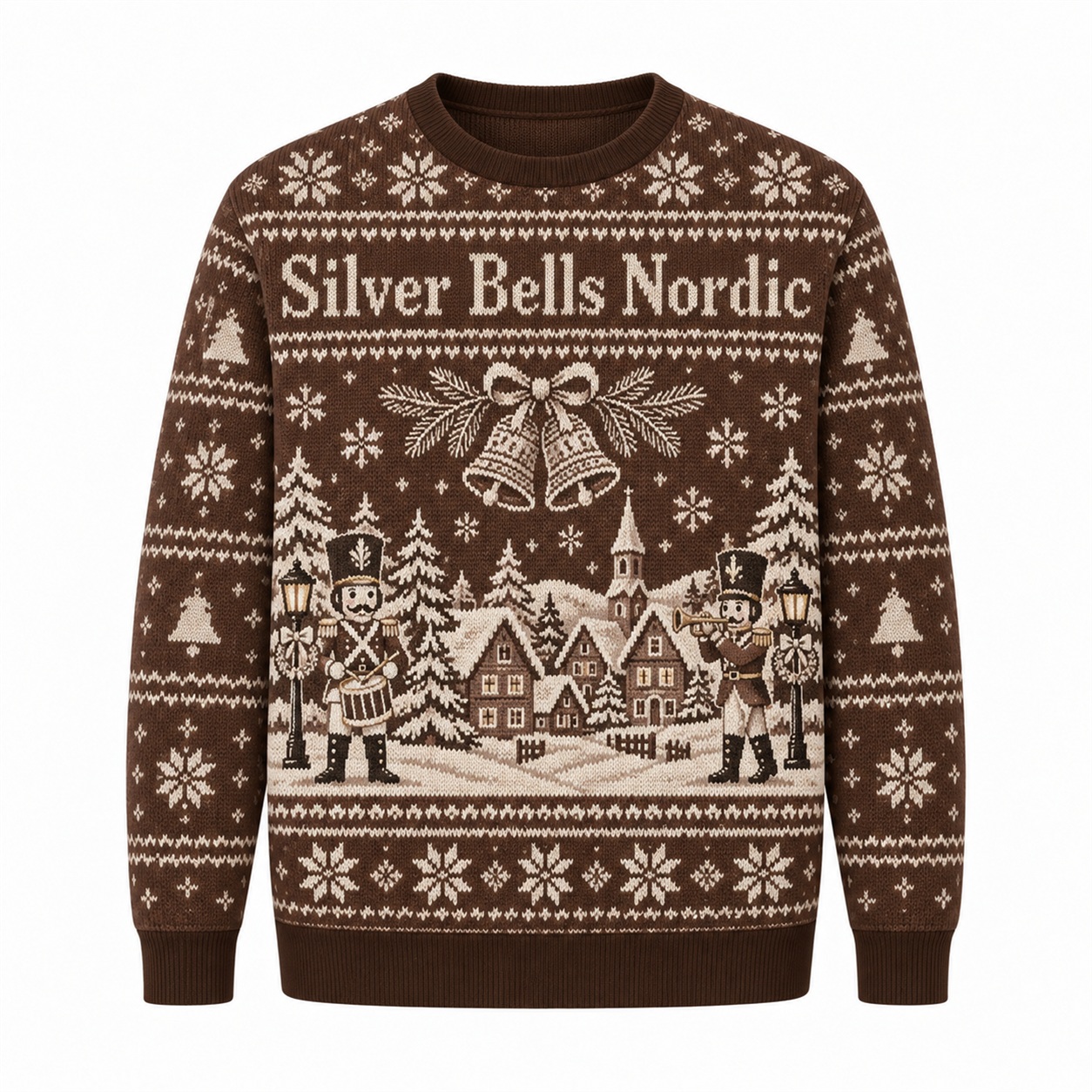 [popular-sweater:PX-18-23:front] Silver Bells Nordic Ugly Christmas Sweatshirt - Front view